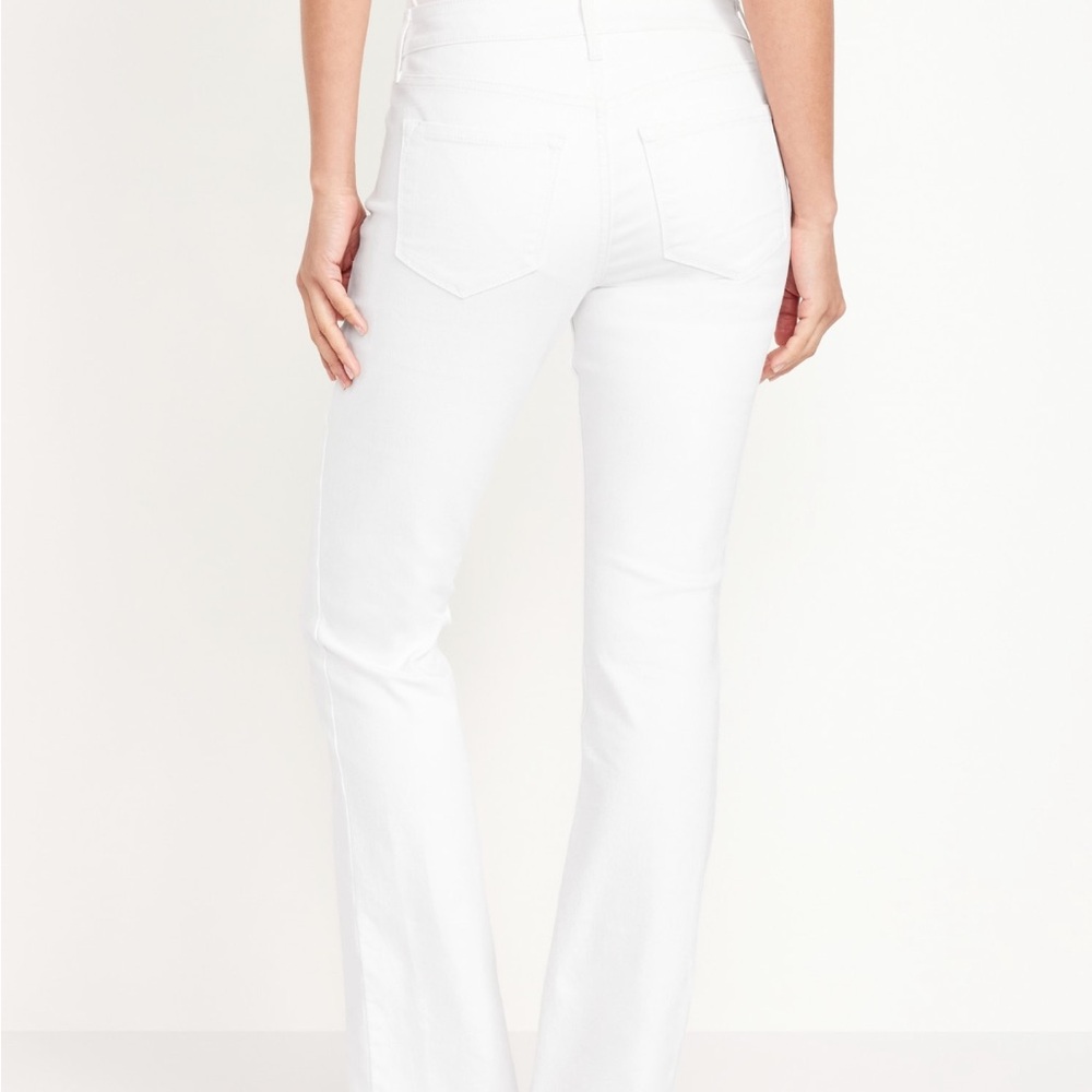 Old Navy Women's White Mid Rise Boot Cut Jeans